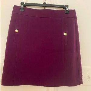 Loft A Line Burgundy Size 12 Skirt with Pockets